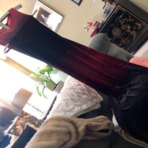 Breathtaking vintage crimson and black maxi dress